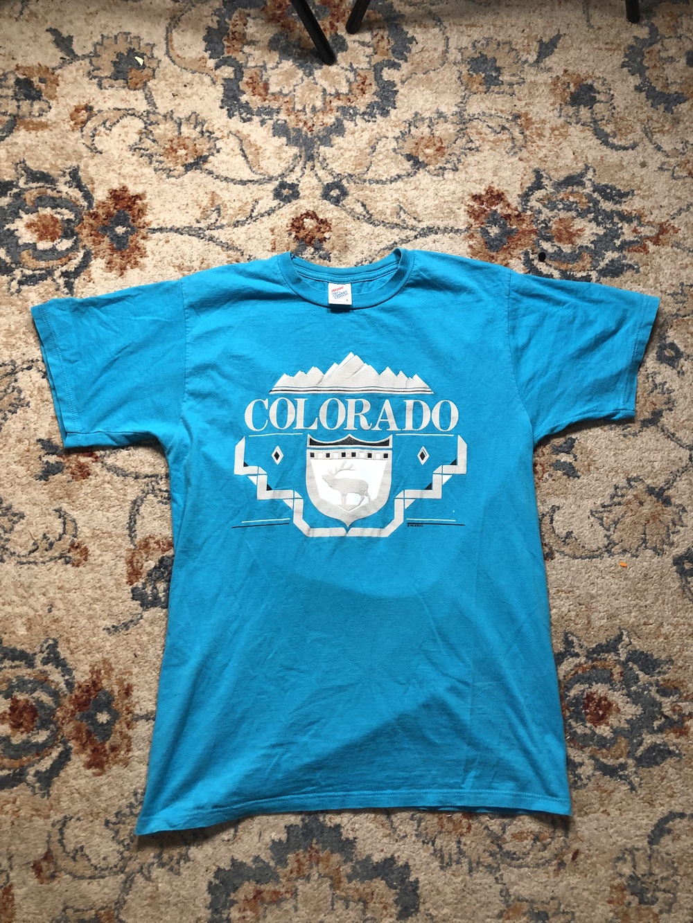 Vintage Colorado Shirt Mens Large Graphic Elk Mountain Souvenir USA Made 90s